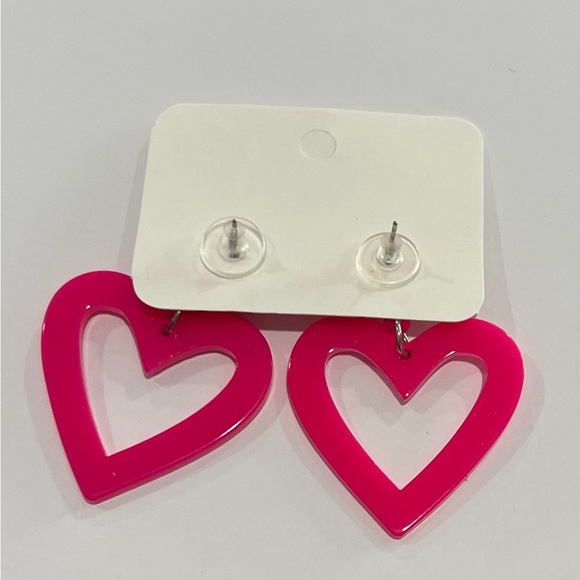 💖Never Worn, Pink Heart Earrings - Picture 2 of 2